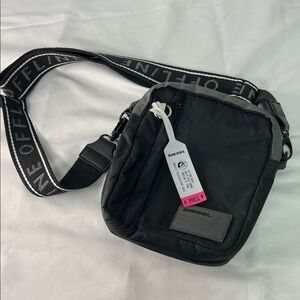 Diesel Black and Gray Messenger Bag